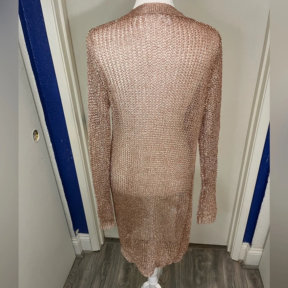 Superdown Karen Metallic Cardigan Bronze Size Small - Picture 3 of 7
